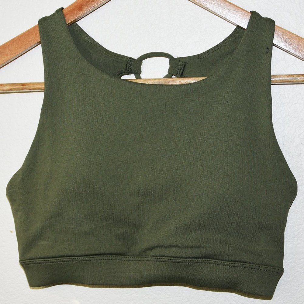 Forever 21 Army Green Sports Bra w/ Crossing Back